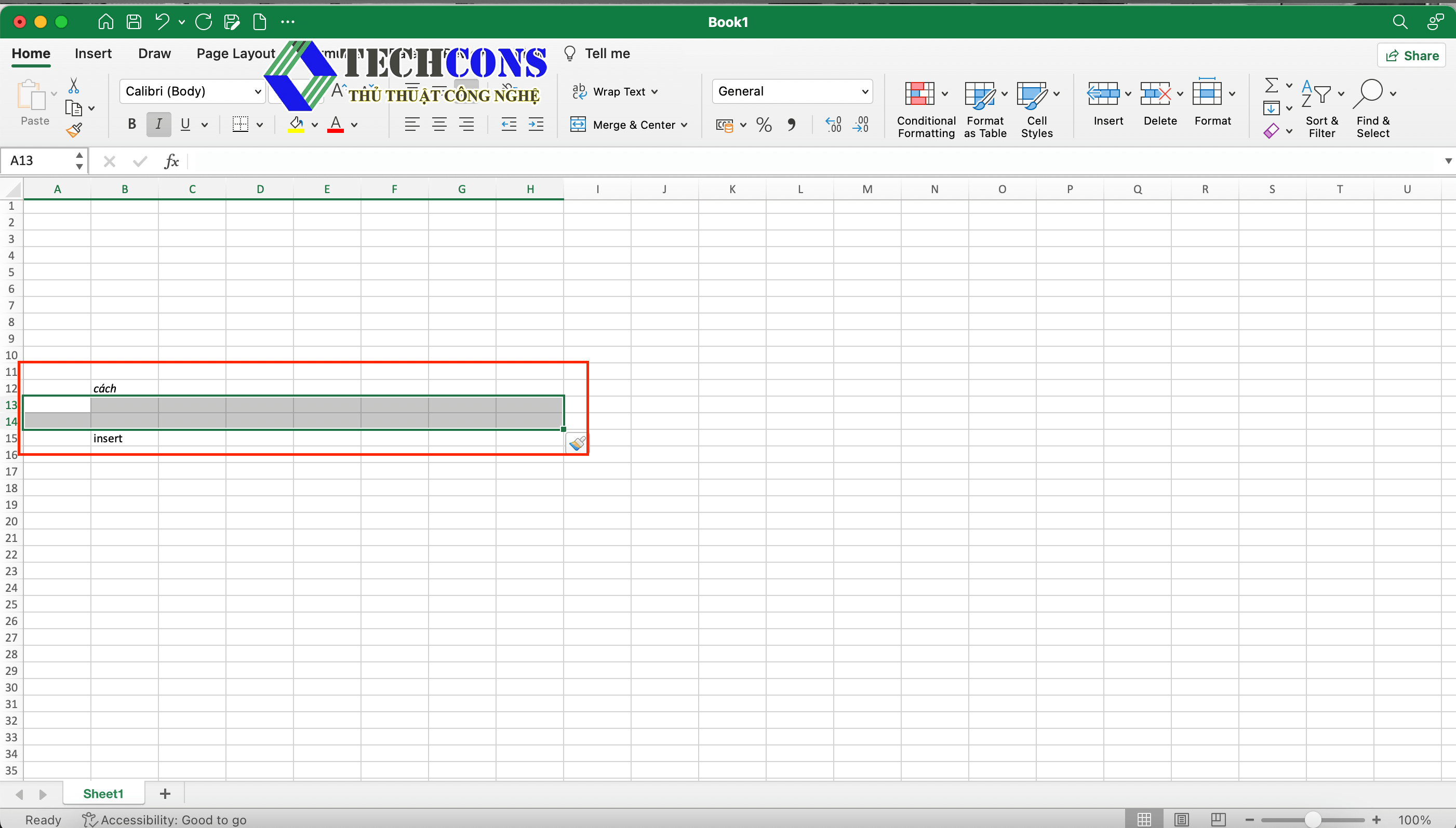 Cách Insert nhiều dòng trong Excel bằng