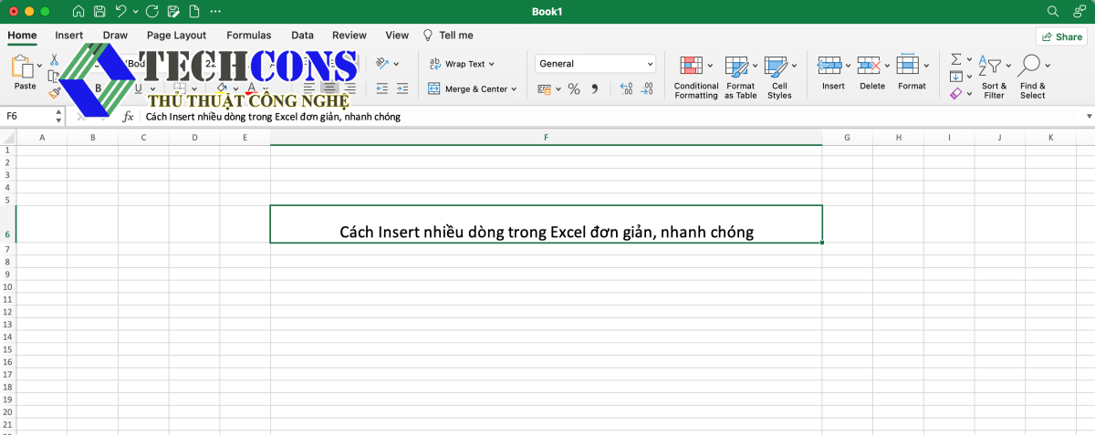Cách Insert nhiều dòng trong Excel đơn giản, nhanh chóng