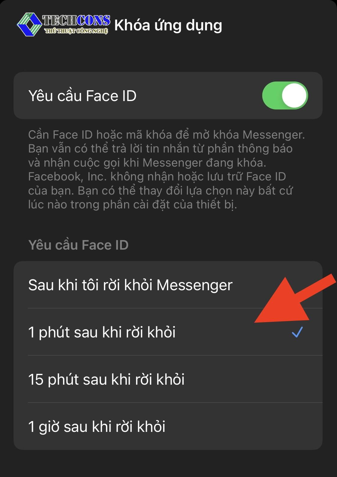 Cách Đặt Mật Khẩu Face ID Khóa Ứng Dụng Cho Messenger