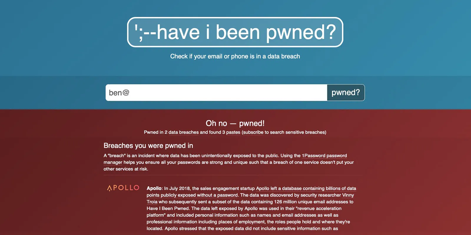Have-I-Been-Pwned